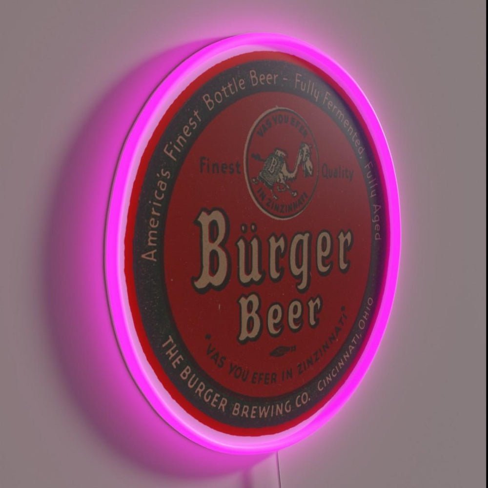 Vintage Burger Beer The Burger Cincinnati Ohio Rgb Led Neon Sign - Shineneon