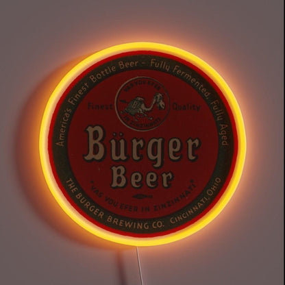 Vintage Burger Beer The Burger Cincinnati Ohio Rgb Led Neon Sign - Shineneon