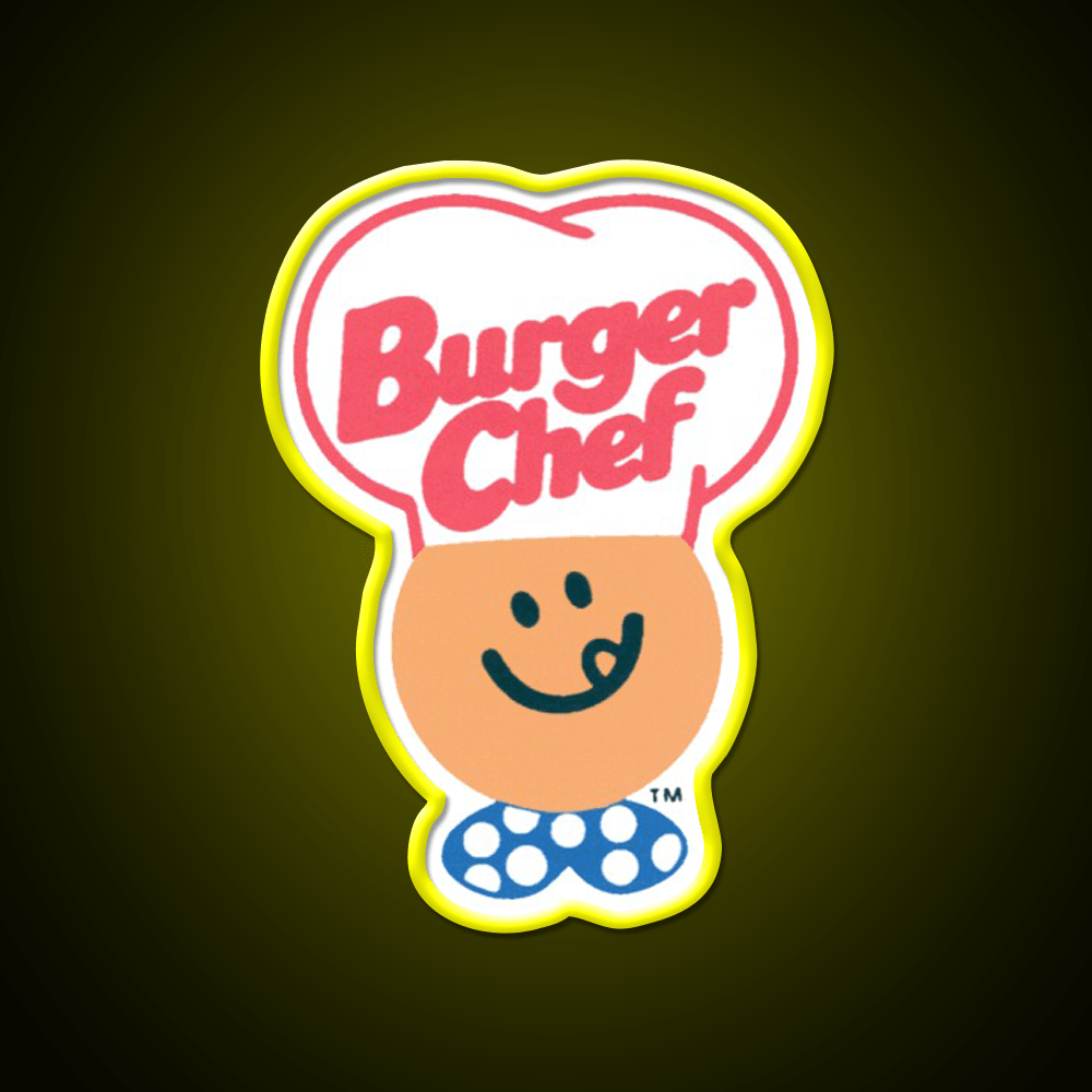Vintage Burger Chef Fast Food Led Neon Sign For Burger Place Wall Art Rgb Color - Shineneon