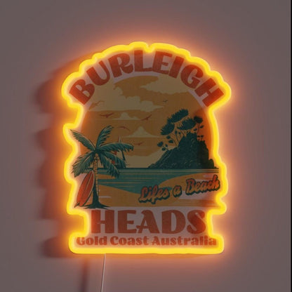 Vintage Burleigh Heads Design Rgb Led Neon Sign - Shineneon