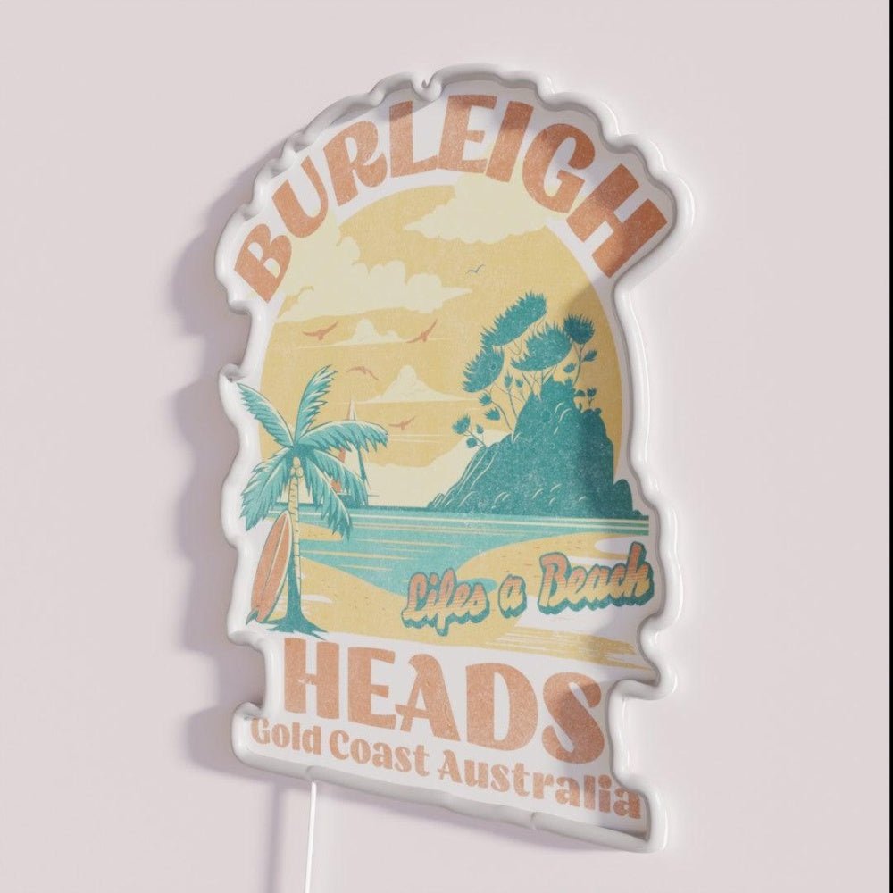 Vintage Burleigh Heads Design Rgb Led Neon Sign - Shineneon