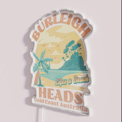 Vintage Burleigh Heads Design Rgb Led Neon Sign - Shineneon