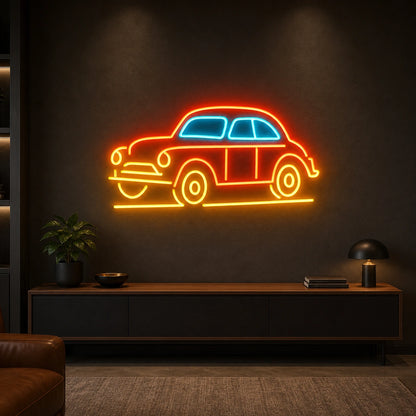 Vintage Car Profile LED Neon Sign size image