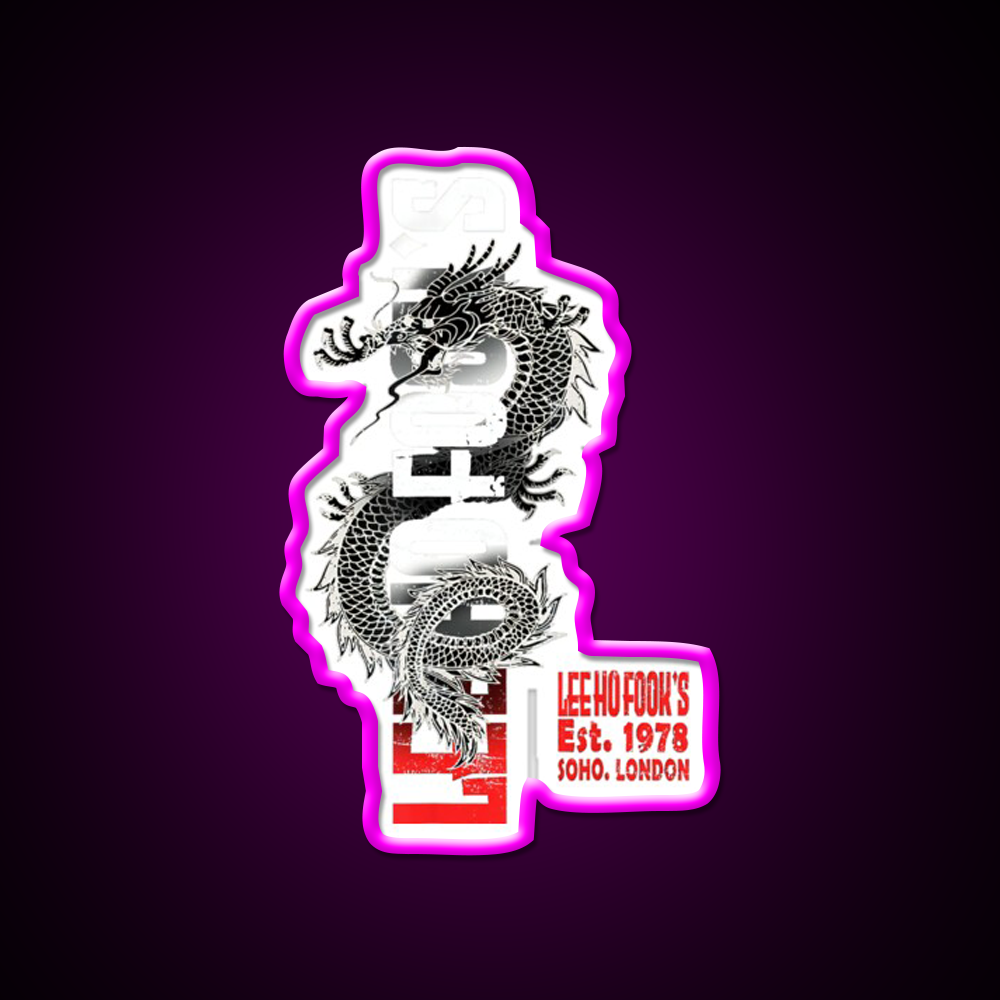 Vintage China Dragon Asian Cultural Led Neon Sign Rgb Color - Neon sign mounted on wall in room