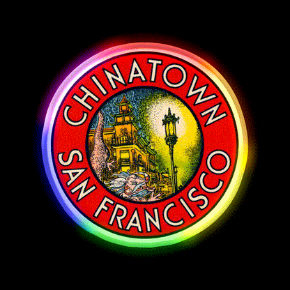 Vintage Chinatown San Francisco Asian Cultural Led Neon Sign Rgb Color - LED neon sign close-up detail