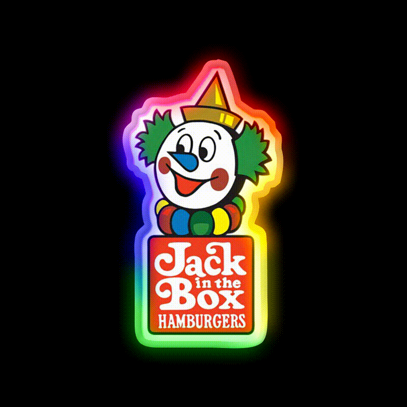 Vintage Clown Fast Food Led Neon Sign For Burger Place Rgb Color - LED neon sign close-up detail