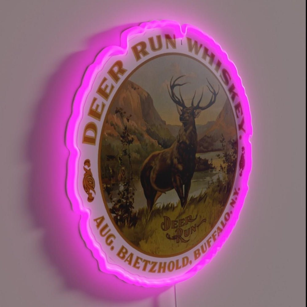 Vintage Deer Run Whiskey Buffalo New York Rgb Led Neon Sign - Shineneon