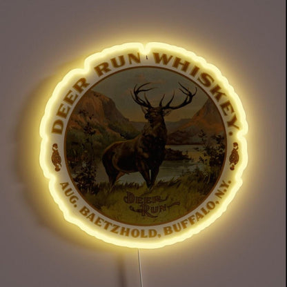 Vintage Deer Run Whiskey Buffalo New York Rgb Led Neon Sign - Shineneon