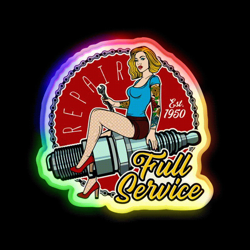 Vintage Full Service Welcome Led Neon Sign Open Sign Rgb Color - LED neon sign close-up detail