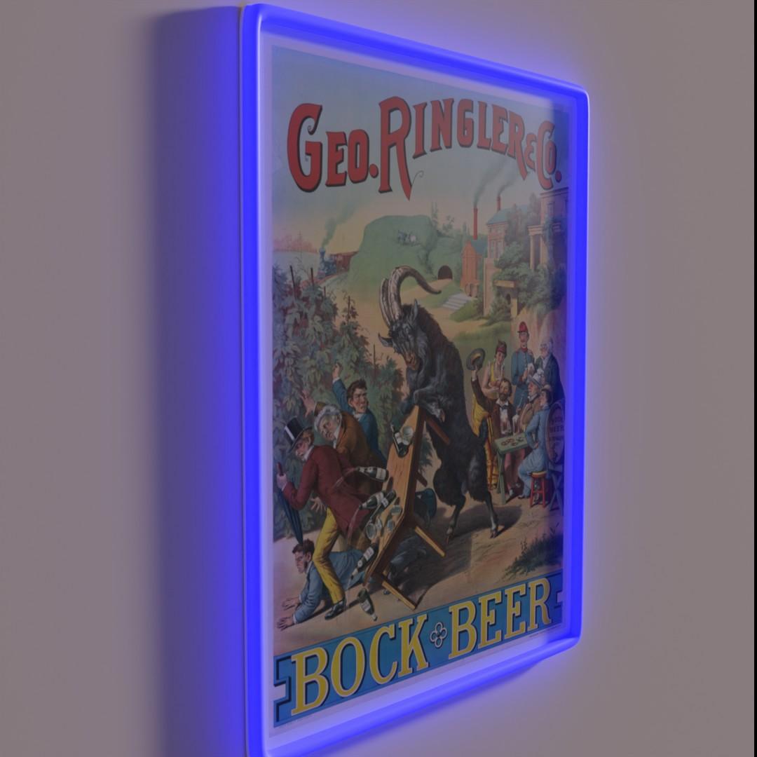 Vintage Geo Ringler Henry Jerome Schile Bock Beer Rgb Led Neon Sign - Shineneon