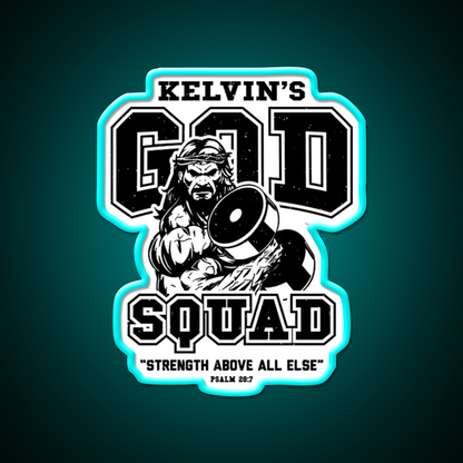Vintage God Squad Tgym Fitness Led Neon Sign Rgb Color - Size and dimension reference