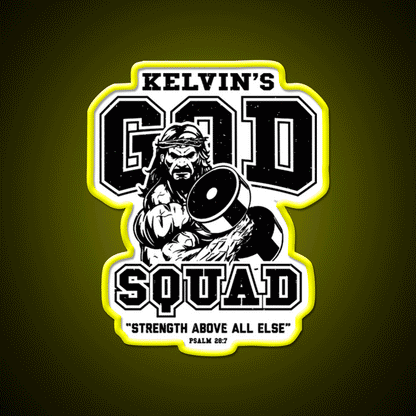 Vintage God Squad Tgym Fitness Led Neon Sign Rgb Color - Custom LED neon sign front view