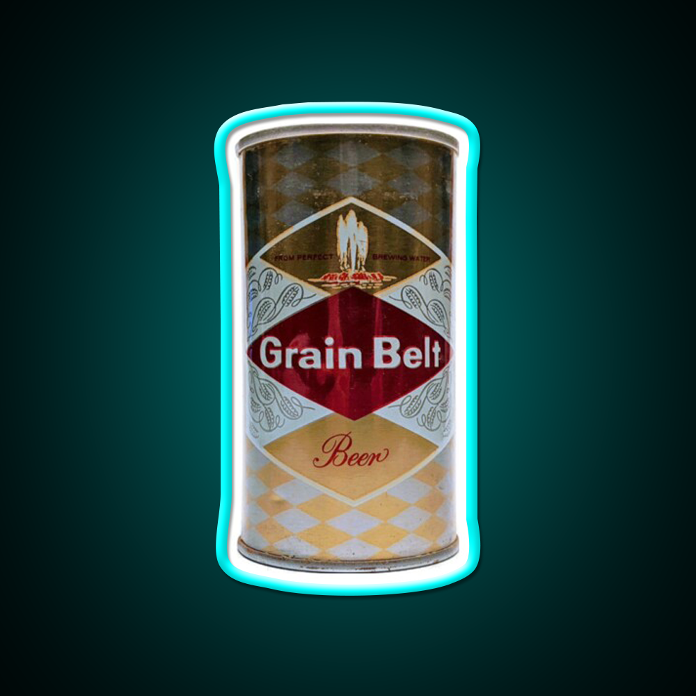Vintage Grain Belt Beer Can Beer Bar Decor Led Neon Sign Rgb Color - Size and dimension reference