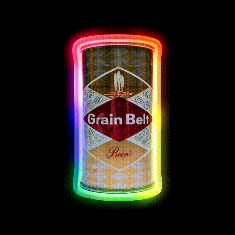 Vintage Grain Belt Beer Can Beer Bar Decor Led Neon Sign Rgb Color - LED neon sign close-up detail