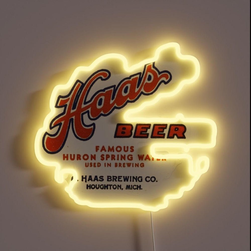 Vintage Haas Beer A Haas Brewing Haughton Rgb Led Neon Sign - Shineneon