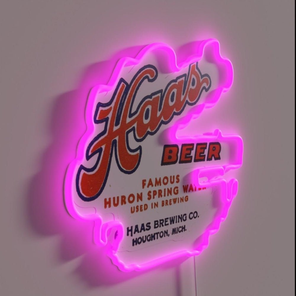 Vintage Haas Beer A Haas Brewing Haughton Rgb Led Neon Sign - Shineneon