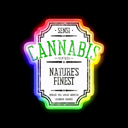 Vintage Hemp Inspired Green Leaf Led Neon Sign Rgb Color - LED neon sign close-up detail