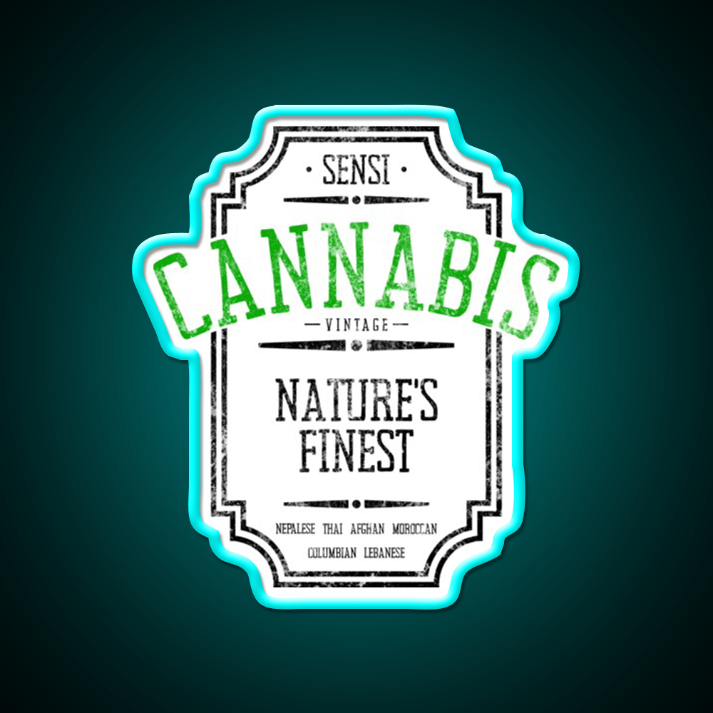 Vintage Hemp Inspired Green Leaf Led Neon Sign Rgb Color - Shineneon