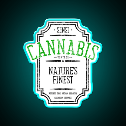 Vintage Hemp Inspired Green Leaf Led Neon Sign Rgb Color - Shineneon