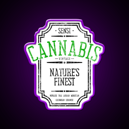 Vintage Hemp Inspired Green Leaf Led Neon Sign Rgb Color - Shineneon