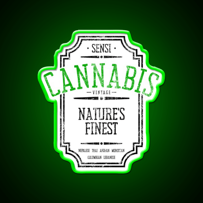 Vintage Hemp Inspired Green Leaf Led Neon Sign Rgb Color - Shineneon