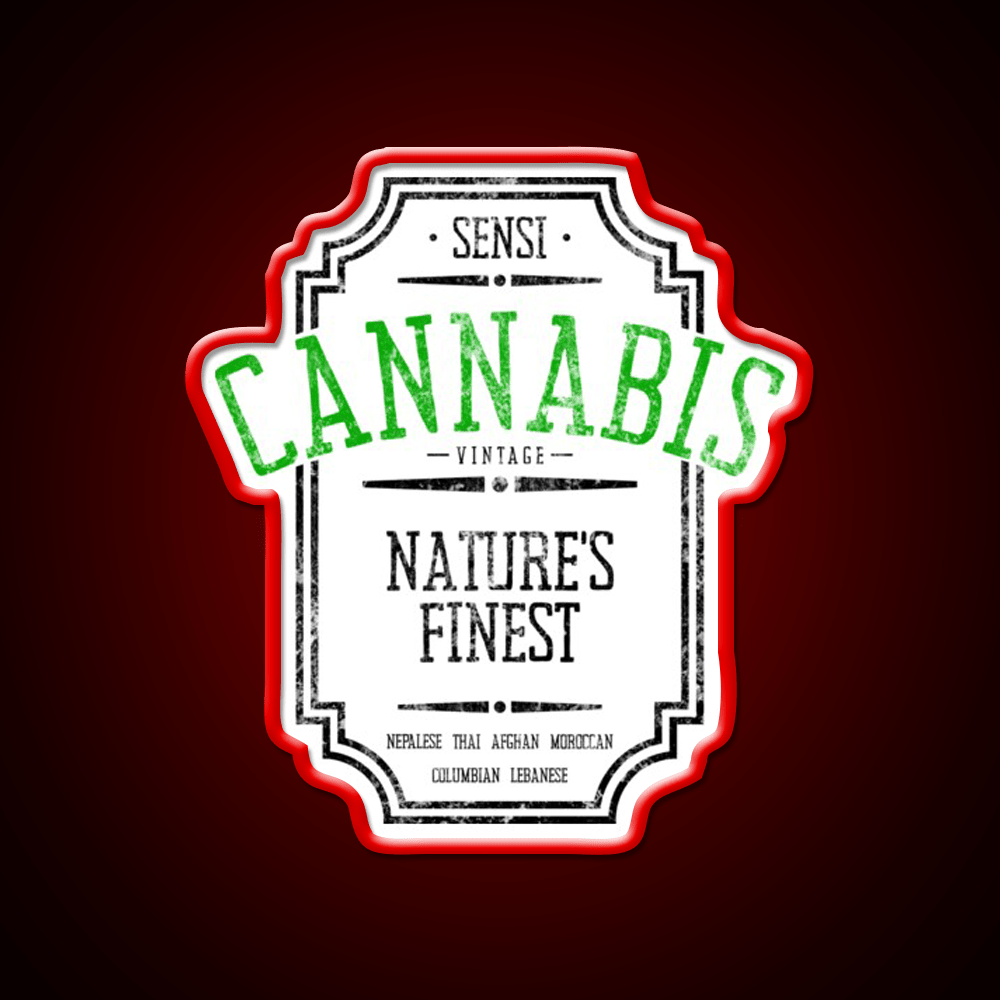 Vintage Hemp Inspired Green Leaf Led Neon Sign Rgb Color - Shineneon