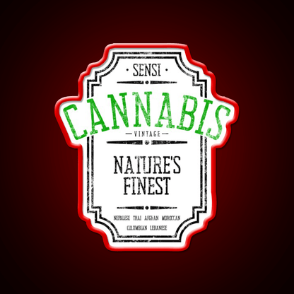 Vintage Hemp Inspired Green Leaf Led Neon Sign Rgb Color - Shineneon