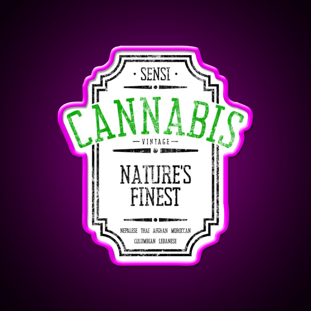 Vintage Hemp Inspired Green Leaf Led Neon Sign Rgb Color - Shineneon