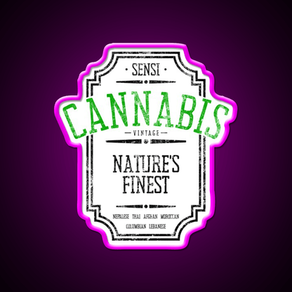 Vintage Hemp Inspired Green Leaf Led Neon Sign Rgb Color - Shineneon