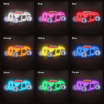 Vintage Hot Rod Side Profile LED Neon Sign color grid