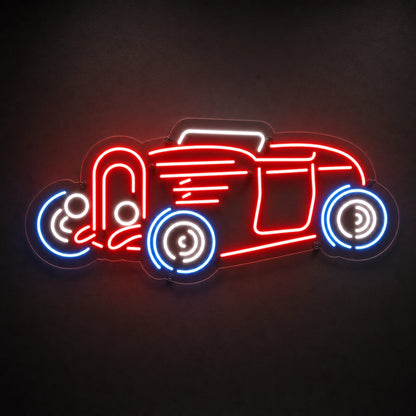 Vintage Hot Rod Side Profile LED Neon Sign main product image