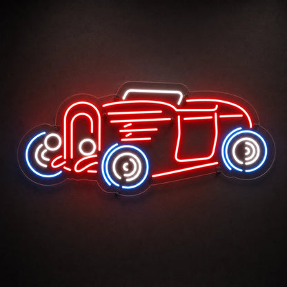 Vintage Hot Rod Side Profile LED Neon Sign - Shineneon