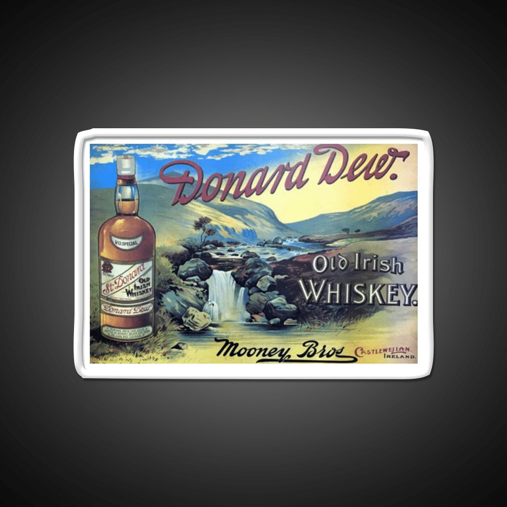 Vintage Irish Whiskey Poster Whiskey Drink Bar Led Neon Sign Rgb Color - Shineneon