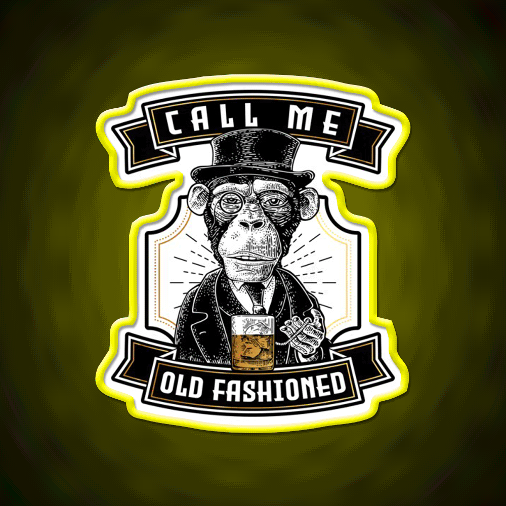 Vintage Just Call Me Old Fashioned Cocktail Bar Decor Led Neon Sign Rgb Color - Custom LED neon sign front view