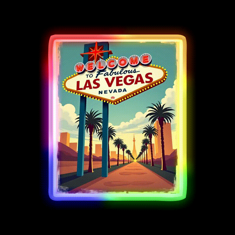 Vintage Las Vegas Strip Welcome Sign Welcome Led Neon Sign Open Sign Rgb Color