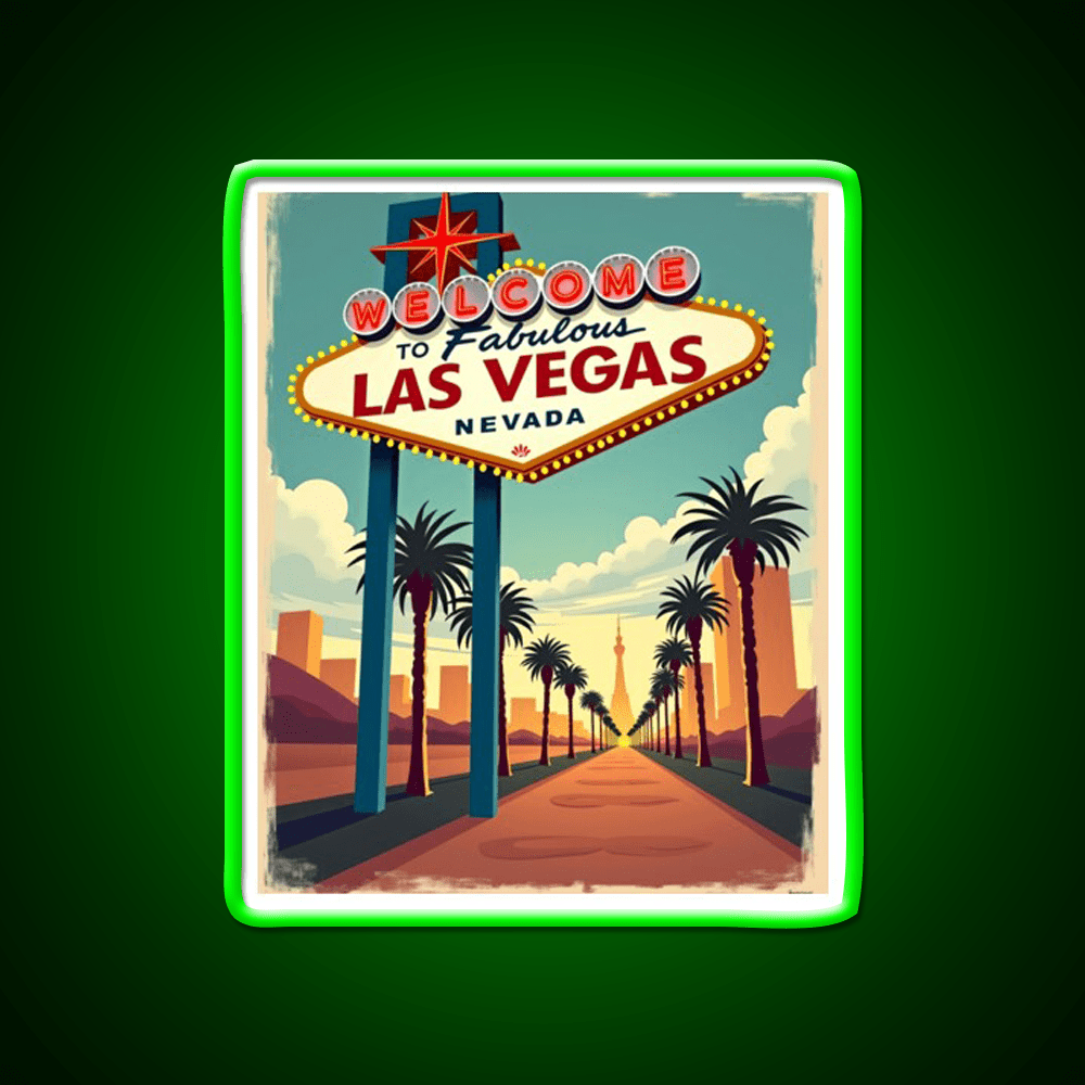 Vintage Las Vegas Strip Welcome Sign Welcome Led Neon Sign Open Sign Rgb Color - Shineneon