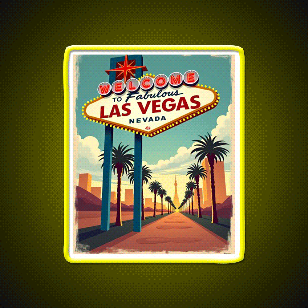 Vintage Las Vegas Strip Welcome Sign Welcome Led Neon Sign Open Sign ...