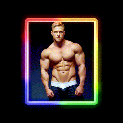 Vintage Male 214 Gym Fitness Led Neon Sign Rgb Color - LED neon sign close-up detail