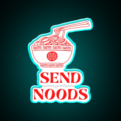 Vintage Minimalist Funny Send Noodles Led Neon Sign Chinese Food Rgb Color - Size and dimension reference