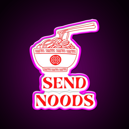Vintage Minimalist Funny Send Noodles Led Neon Sign Chinese Food Rgb Color - Shineneon