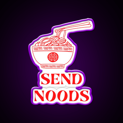 Vintage Minimalist Funny Send Noodles Led Neon Sign Chinese Food Rgb Color - Shineneon