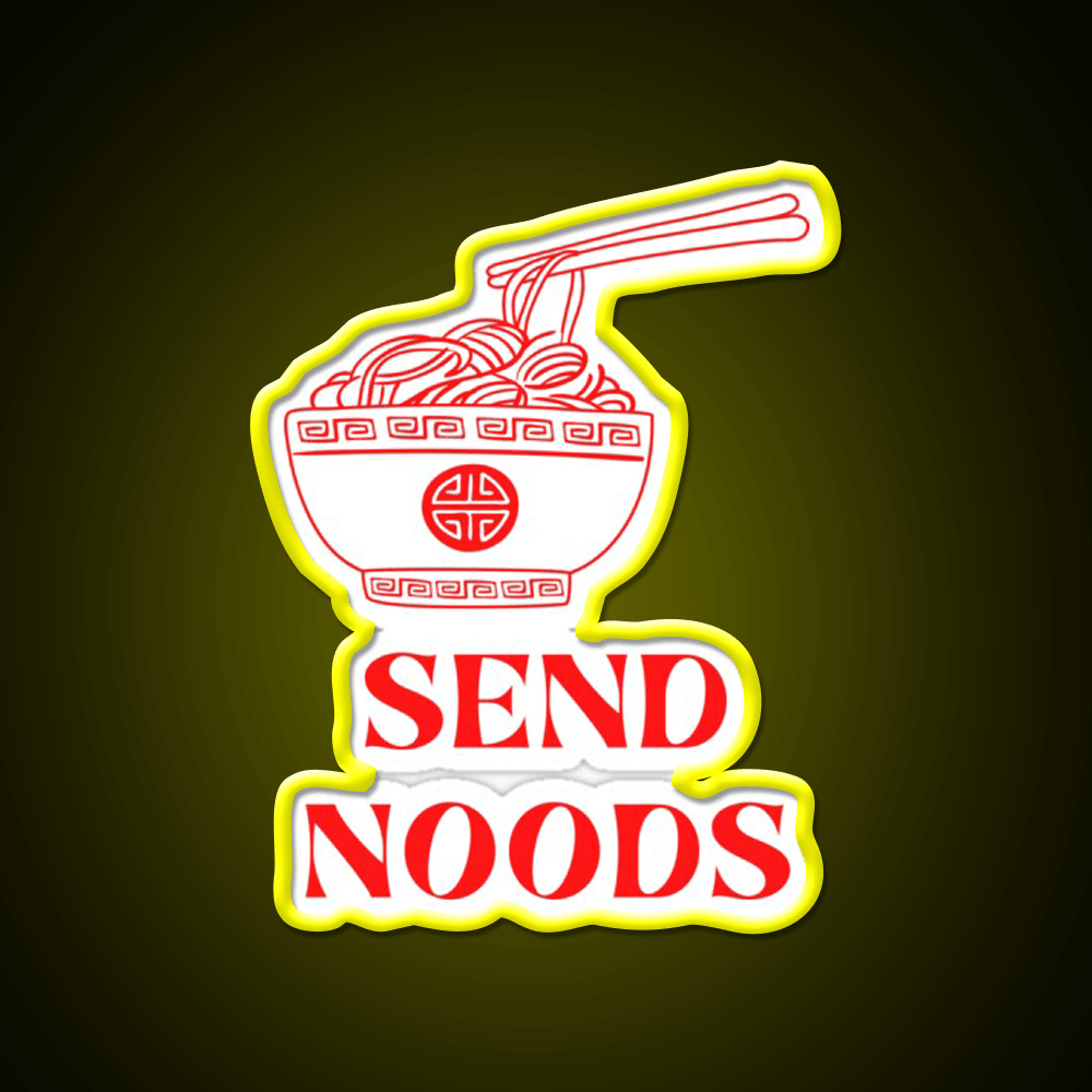 Vintage Minimalist Funny Send Noodles Led Neon Sign Chinese Food Rgb Color - Shineneon