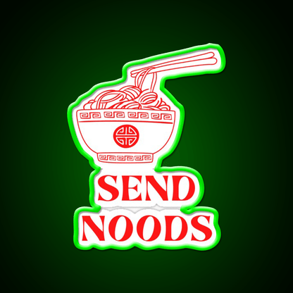 Vintage Minimalist Funny Send Noodles Led Neon Sign Chinese Food Rgb Color - Shineneon