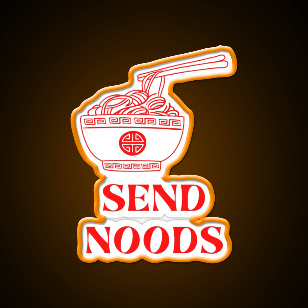 Vintage Minimalist Funny Send Noodles Led Neon Sign Chinese Food Rgb Color - Shineneon