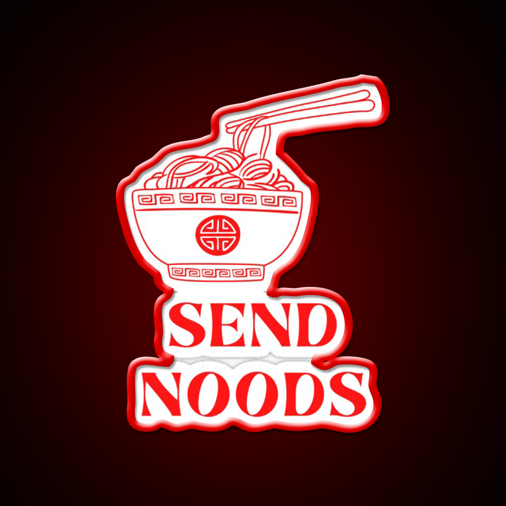 Vintage Minimalist Funny Send Noodles Led Neon Sign Chinese Food Rgb Color - Shineneon