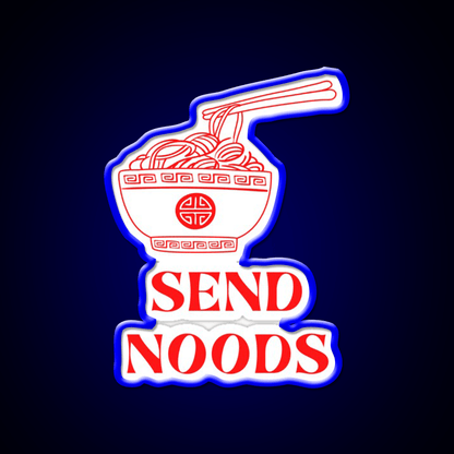 Vintage Minimalist Funny Send Noodles Led Neon Sign Chinese Food Rgb Color - Shineneon