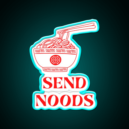 Vintage Minimalist Funny Send Noodles Led Neon Sign Chinese Food Rgb Color - Shineneon