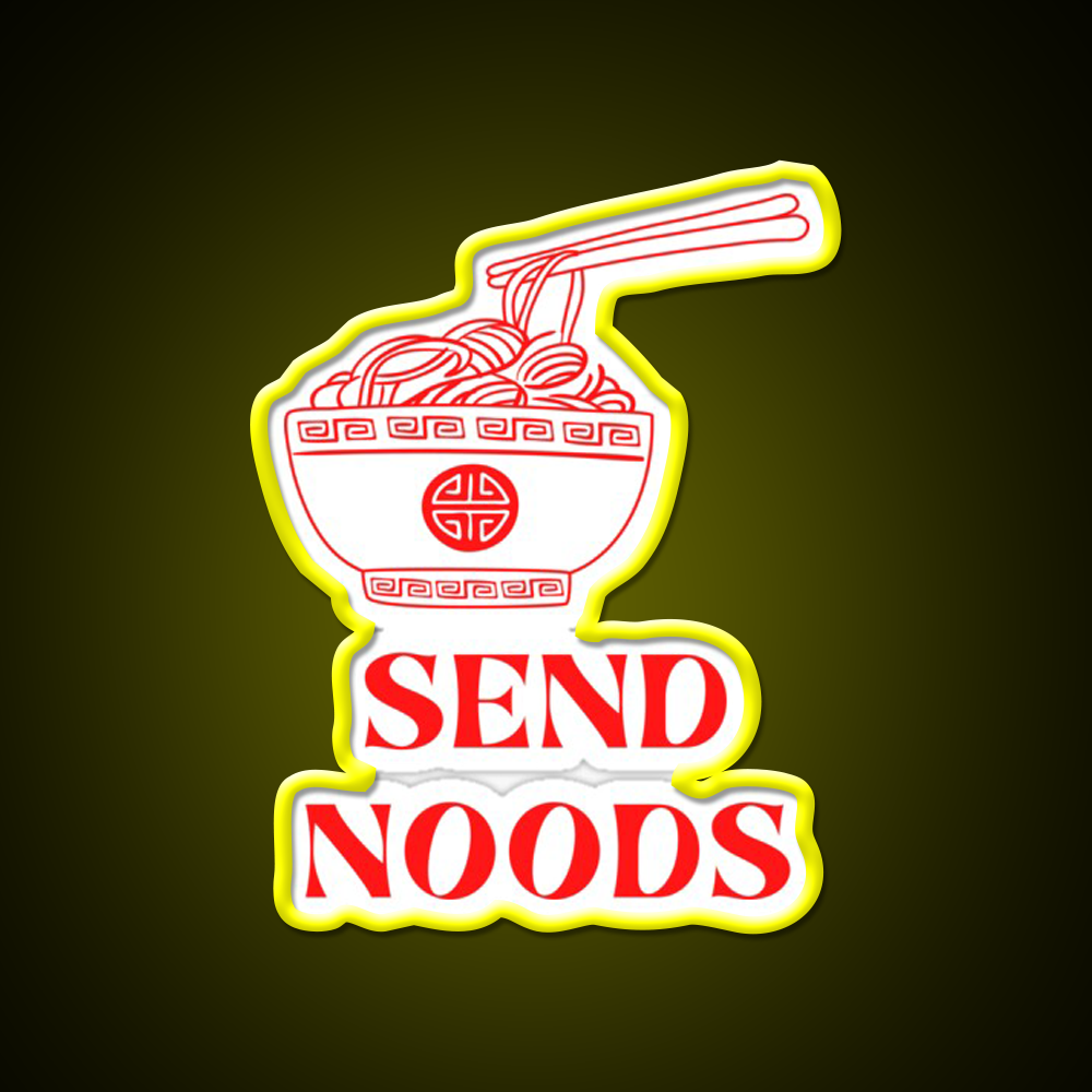 Vintage Minimalist Funny Send Noodles Led Neon Sign Chinese Food Rgb Color - LED neon sign view 7