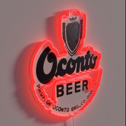 Vintage Oconto Beer Brewing Co Oconto Wisconsin Rgb Led Neon Sign - Shineneon