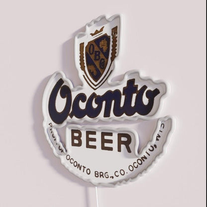 Vintage Oconto Beer Brewing Co Oconto Wisconsin Rgb Led Neon Sign - Shineneon